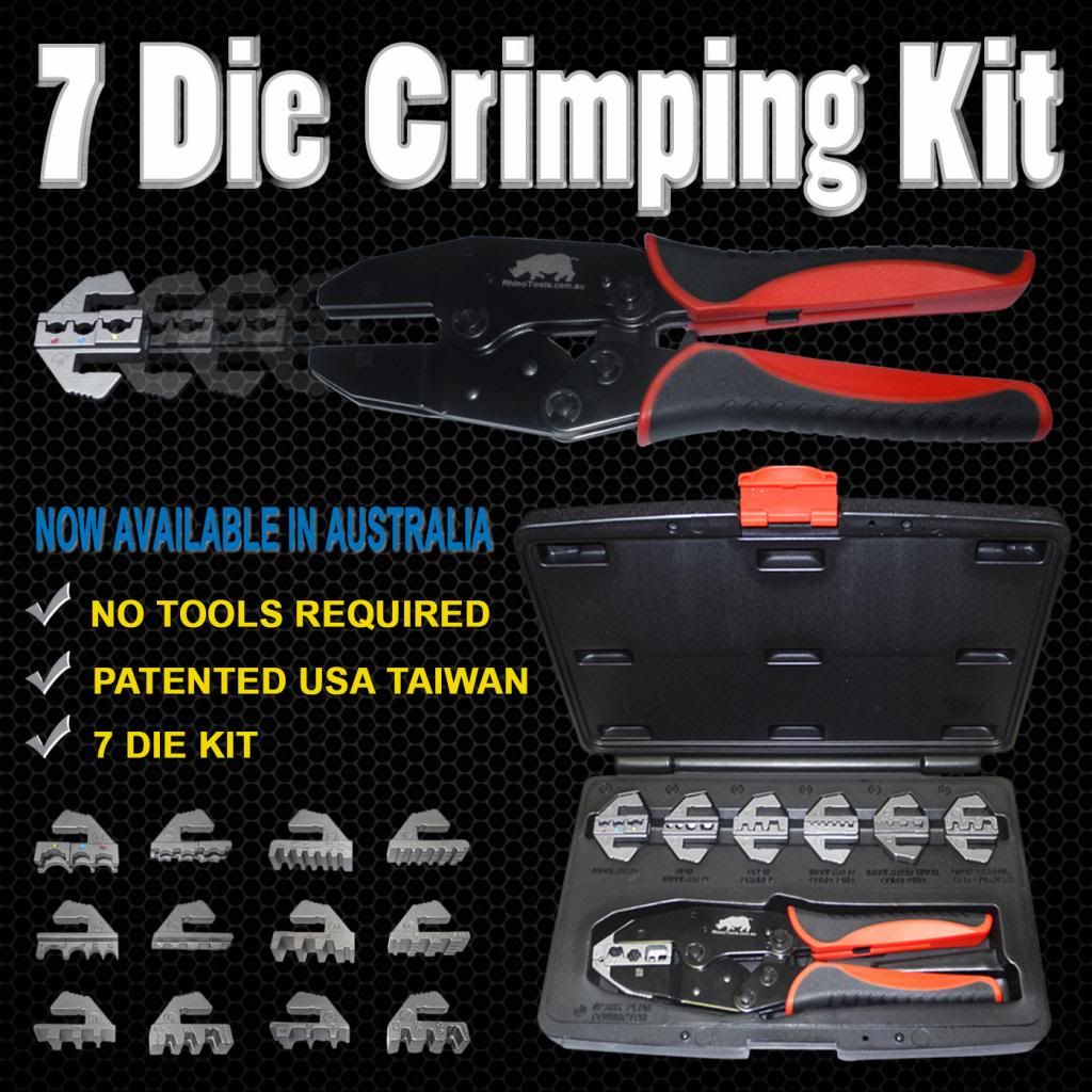7 DIE Quick Change Cable Crimper KIT Ratchet Crimping Tool Spark Plug